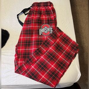 Women’s Large Ohio State Plaid Flannel Pajama Pants with drawstring